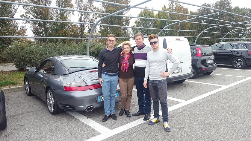 qui all'autogrill durante il viaggio di ritorno