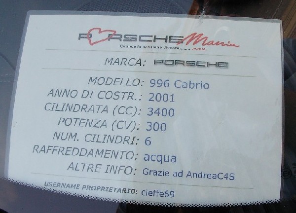 Il ringraziamento ufficiale esposto