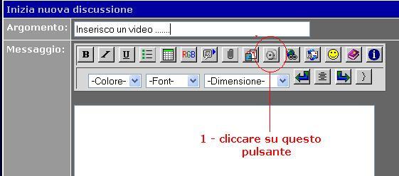 Bottoncino per inserimento video da YouTube