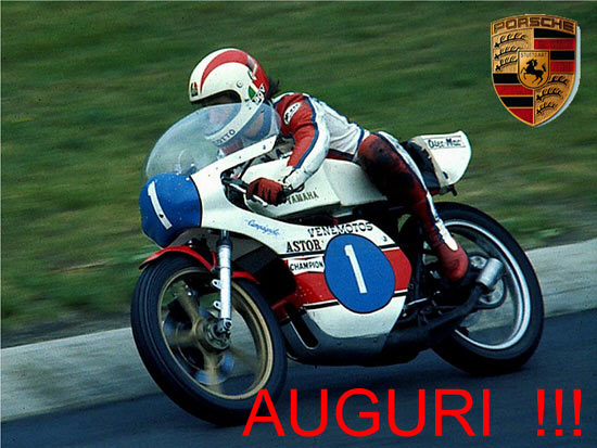 Cecotto con la sua 350 cc.