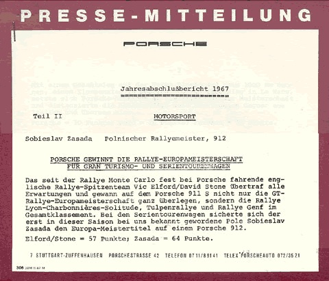 Press Release Porsche 913
