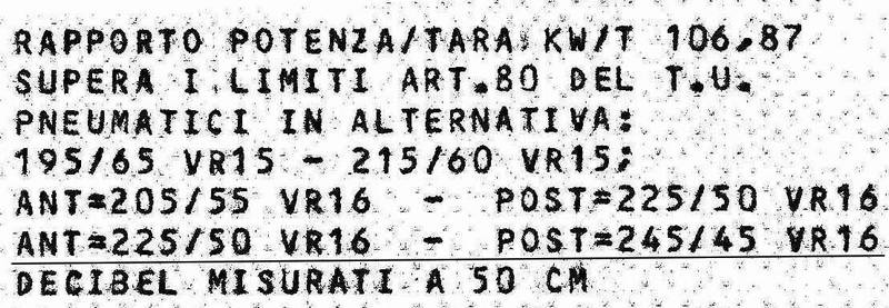 190CV S Pneumatici