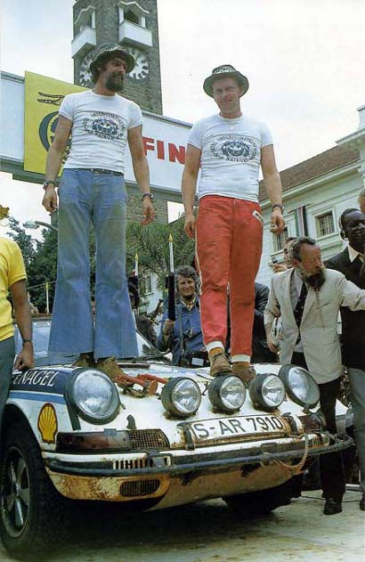 Safari Rally 1974 il podio del secondo posto